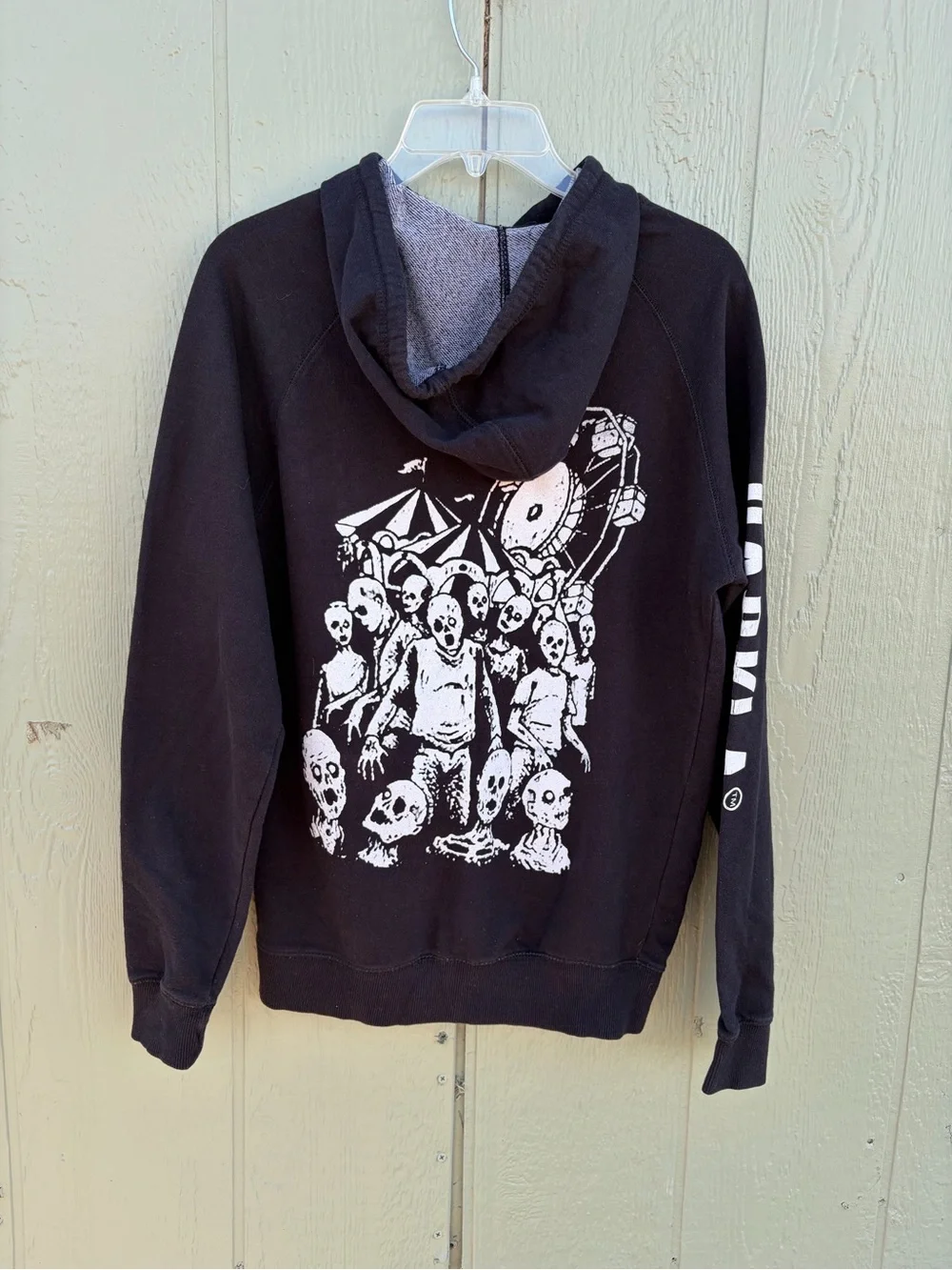 Darkla kinds Black Hooded Pullover Sweatshirt Size S